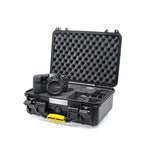 Load image into Gallery viewer, HPRC 2400 hard case open, showing the custom-cut foam interior designed for a Blackmagic Pocket Cinema Camera 6K and accessories.