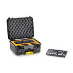 Load image into Gallery viewer, HPRC 2300 protective hard case open, showing custom-cut foam interior with designated slots for a Blackmagic ATEM Mini Pro switcher and accessories.