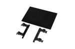 Load image into Gallery viewer, adicam Folding Side Shelf mounted on a professional camera cart, providing a stable surface for a laptop and other on-set production equipment.