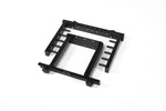Load image into Gallery viewer, The adicam C-Stand Holder mounted on the side of a professional film cart, securely holding four C-stands in their designated slots.