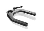 Load image into Gallery viewer, Inovativ Horseshoe Mount in anodized gun-metal gray, securely clamped onto a 1.75-inch mast, ready for a camera plate.