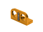 Load image into Gallery viewer, Inovativ DigiHanger in anodized orange, showing its hook design for cable management and hanging accessories, mounted to the bottom of a DigiPlate.