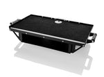 Load image into Gallery viewer, Inovativ 2U Station Upgrade installed below the WorkSurface Pro on an Inovativ mobile cart, holding rack-mounted gear.