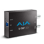 Load image into Gallery viewer, AJA U-TAP SDI portable 3G-SDI to USB 3.0 video capture device, showing the SDI input, loop out, and USB ports.