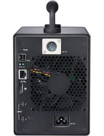 Load image into Gallery viewer, Rear view of the Areca ARC-8050T3U-6M showing dual Thunderbolt 3 ports and XLR power input