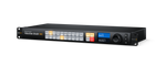 Load image into Gallery viewer, Front view of the Blackmagic Videohub 20x20 12G video router, showing the LCD screen, control buttons, and large spin knob.