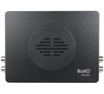 Load image into Gallery viewer, Front and back view of the Flanders Scientific BoxIO Lite SDI LUT Box, showing its SDI, power, and LAN ports.