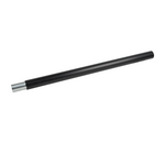 Load image into Gallery viewer, Upgrade Innovations Whaley Rail Vertical Post, a 24-inch black aluminum tube, shown installed on the corner of an Inovativ Apollo professional camera cart.