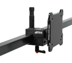 Load image into Gallery viewer, Upgrade Innovations Whaley Rail II Clamp securely attached to a 1-inch square rail, showing its quick-release lever and multiple mounting points.