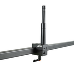 Load image into Gallery viewer, Upgrade Innovations Whaley Rail Clamp with 6.6 inch Pin-Loc Baby Pin attached to a 1-inch square rail, shown from a three-quarter angle.