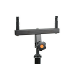 Load image into Gallery viewer, Upgrade Innovations Whaley Mini Header to Spigot Adapter shown assembled with the 9-inch cross rail, central spigot mount, and two 3-inch baby pins.