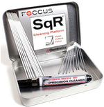 Load image into Gallery viewer, FieldCast Fiber Optic Cleaning Starter Kit showing the cleaning pen, LC cleaning platform, and packages of specialized swabs for cable and chassis connectors.