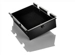 Load image into Gallery viewer, Inovativ Combo Locking Bottom Drawer installed on a professional camera cart, shown slightly open to reveal the carpeted interior and combination lock.