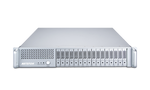 Load image into Gallery viewer, Front view of the Netstor NA338TB3 2U 16-bay Thunderbolt 3 rackmount storage and PCIe expansion chassis, showing all 16 drive bays.