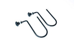 Load image into Gallery viewer, A pair of black adicam Cable Hooks mounted on an adicam accessory crossbar, neatly holding several coiled production cables for easy access.
