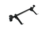 Load image into Gallery viewer, adicam Dual Tripod Holder mounted on the side of a professional camera cart, securely holding two tripods in place.