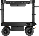 Load image into Gallery viewer, An assembled Inovativ Apollo production cart loaded with camera equipment on a film set.