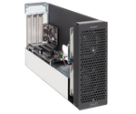 Load image into Gallery viewer, Sonnet DuoModo Echo III Module, a dark gray rectangular chassis, shown from the front with its three PCIe slot openings visible on the back panel.