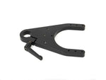 Load image into Gallery viewer, adicam Horseshoe Mount securely attached to a professional camera cart, showcasing its multiple mounting points and durable aluminum construction.