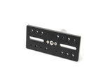 Load image into Gallery viewer, adicam Adi-Plate mounted on an adicam cart, showcasing its 1/4 and 3/8 inch threaded holes for mounting professional camera accessories.