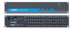 Load image into Gallery viewer, Front view of the AJA KUMO 3232-12G Compact 32x32 12G-SDI Router, showing its control panel buttons and LCD screens.