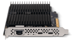 Load image into Gallery viewer, Sonnet McFiver PCIe card showing the dual M.2 NVMe slots, 10Gb Ethernet port, and dual USB-C ports on the bracket.