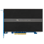Load image into Gallery viewer, OWC Accelsior 4M2 PCIe M.2 NVMe SSD adapter card with four M.2 slots and a black finned heat sink.