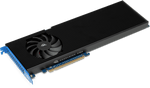 Load image into Gallery viewer, OWC Accelsior Pro 8M2 PCIe M.2 NVMe SSD card showing the black finned heatsink and PCIe connector.
