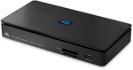 Load image into Gallery viewer, Front and side view of the OWC 10 Port Thunderbolt 3 Pro Dock, showing its aluminum chassis, front-facing SD and CFexpress card slots, and USB-A port.