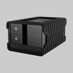 Load image into Gallery viewer, Front view of the Glyph Blackbox PRO RAID dual-drive desktop storage system, showing its black aluminum chassis and front-facing ports.