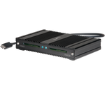 Load image into Gallery viewer, Sonnet SF3 Series CFast 2.0 Pro Card Reader with dual card slots and an attached Thunderbolt 3 cable.