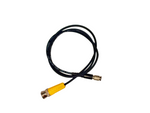 Load image into Gallery viewer, A short black cable with a yellow connector on one end and a gold-toned metal connector on the other, photographed on a plain light background.
