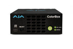 Load image into Gallery viewer, Front view of the AJA ColorBox, a compact real-time HDR and WCG color processor for broadcast and cinematic workflows.
