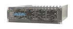 Load image into Gallery viewer, AJA DRM2-Plus 3RU rackmount frame with active cooling faceplate and redundant power supplies, shown with empty converter slots.
