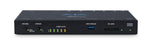 Load image into Gallery viewer, Front view of the AJA HELO Plus H.264 streaming and recording appliance, showing the record and stream buttons, USB port, and SD card slot.

