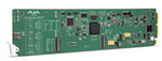 Load image into Gallery viewer, AJA OG-UDC openGear up, down, cross-converter card, showing the rear I/O panel with BNC and HDMI connectors.
