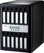 Load image into Gallery viewer, Front view of the Areca ARC-8050T5U-12N, a black 12-bay desktop Thunderbolt 5 RAID enclosure, showing the drive bays.
