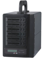 Load image into Gallery viewer, Front view of the Areca ARC-8050T5U-6MN, a 6-bay desktop RAID storage tower with drive status LEDs.
