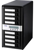 Load image into Gallery viewer, Front view of the Areca ARC-8050T5U-8N 8-bay desktop RAID enclosure, showing the eight 3.5-inch drive bays and status indicators.
