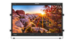 Load image into Gallery viewer, Front and rear view of the TVLogic LUM-242H 24-inch 4K UHD HDR monitor, showing the screen and the SDI and HDMI connection panel.
