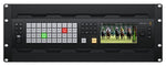 Load image into Gallery viewer, Front view of the Blackmagic Design ATEM 4 M/E Constellation 4K Plus live production switcher, showing its built-in LCD screen and control buttons.
