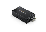 Load image into Gallery viewer, Front and rear view of the Blackmagic Design 2110 IP Mini BiDirect 12G SFP converter, showing SDI, Ethernet, and 5-pin XLR talkback ports.
