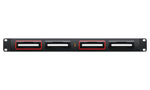 Load image into Gallery viewer, Front view of the Blackmagic Design Cloud Dock 4, a 1U rackmount unit with four hot-swappable 2.5-inch drive slots and LED status indicators.
