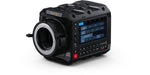 Load image into Gallery viewer, Front view of the Blackmagic Design PYXIS 12K EF, a box-style digital film camera with a large EF lens mount and side control panel.
