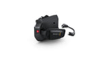 Load image into Gallery viewer, The Blackmagic Design PYXIS Pro Grip, a black ergonomic side handle with a hand strap, record button, and zoom rocker switch.
