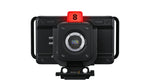 Load image into Gallery viewer, Front view of the Blackmagic Design Studio Camera 4K Plus G2, showing the large 7-inch screen on the back and the MFT lens mount on the front.
