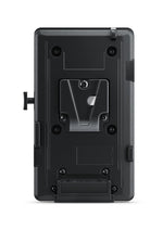 Load image into Gallery viewer, Front view of the Blackmagic Design URSA VLock Battery Plate, showing the V-mount locking mechanism and camera connection points.
