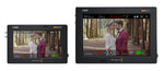 Load image into Gallery viewer, Front view of the Blackmagic Design Video Assist 5 12G HDR, showing its 5-inch screen and side-mounted connection ports.
