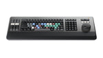 Load image into Gallery viewer, Front view of the Blackmagic Design DaVinci Resolve Editor Keyboard, showing the full QWERTY layout, dedicated edit function keys, and integrated metal search dial.
