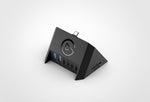 Load image into Gallery viewer, The Elgato USB Hub, a compact black device with USB-A and USB-C ports, shown docked with an Elgato Stream Deck+.
